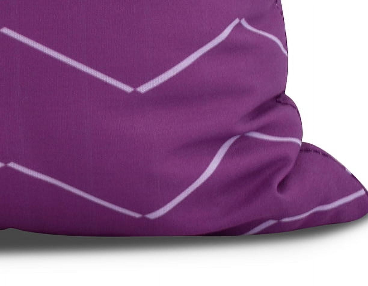 18 x 18 inch, Harlequin Stripe Geometric Print Pillow, Purple