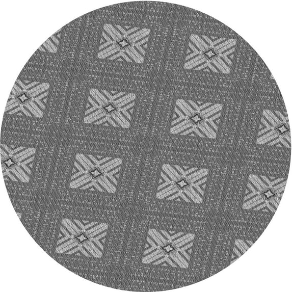 Ahgly Company Machine Washable Indoor Round Transitional Grey Gray Area Rugs, 3' Round