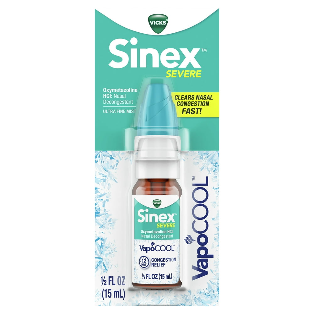 Vicks Sinex Severe VapoCOOL Sinus Decongestant Nasal Spray, 0.5 Fl Oz