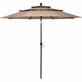 thumbnail image 2 of Gymax 10ft 3 Tier Patio Market Umbrella Aluminum Sunshade Shelter Double Vented Beige, 2 of 10
