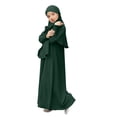 thumbnail image 4 of RXMEKW Ensemble de Robe Musulmane avec Châle pour Filles Manches Longues Col Rond Robe à Volants Tenue 2 Pcs Rose, 4 of 8