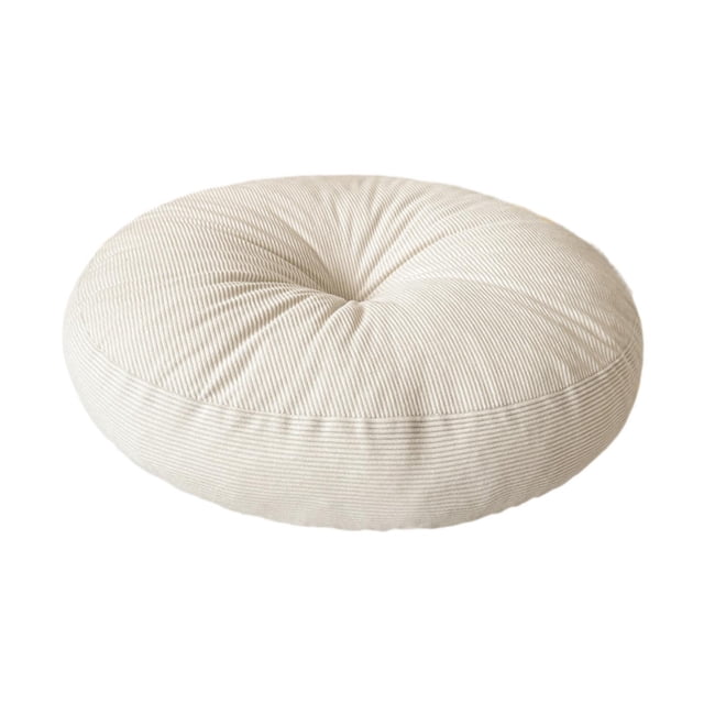 Cojín Redondo Almohada Piso Tatami Acolchada Silla Meditación Corduroy Multifuncional Resistente Adecuado para Adultos Niños Interior Exterior Lectura Beige