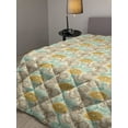 thumbnail image 2 of Floral Down Alternative Comforter, Pastel Daisies and Leaves Blooming Retro Style Foliage Spring Color Palette, Microfiber Quilt for All Season, 5 Sizes, Multicolor, by Ambesonne, 2 of 3