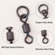 thumbnail image 2 of 75 piezas de conector de rodamiento de pesca de latón de 3 estilos, conectores giratorios de pesca, conectores a presión, electroforesis, barril giratorio negro, conector giratorio de pesca, 2 of 5