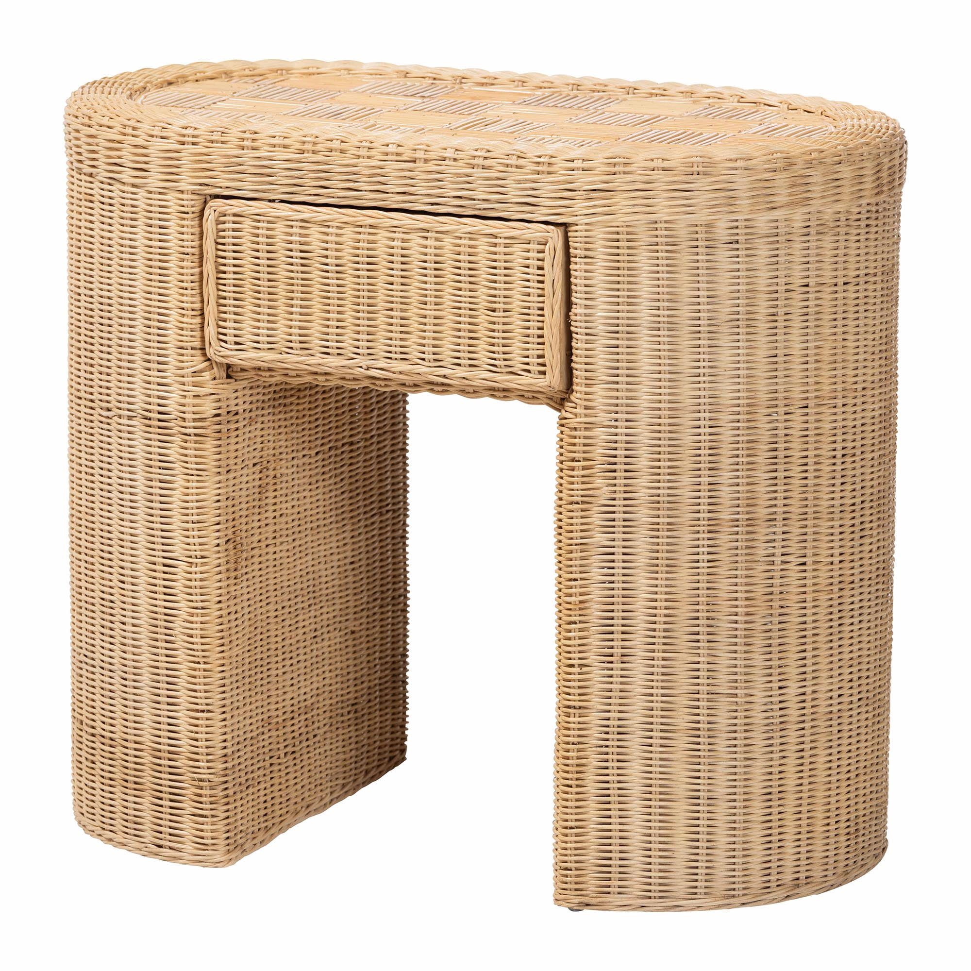 bali & pari Mimi Boho End Table, 1-Drawer, Natural Rattan