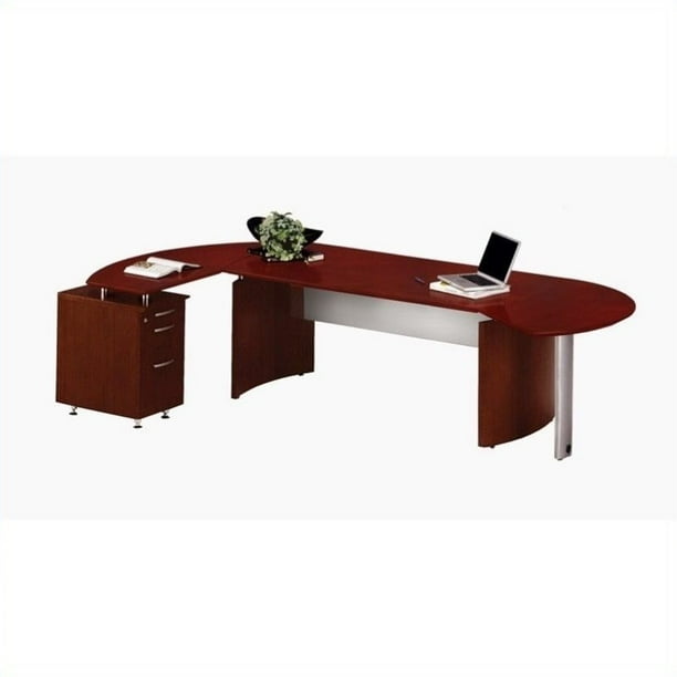 Mayline Medina Series L Shaped Computer Desk In Mahogany Walmart