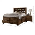 thumbnail image 2 of Tiva Wood King Size Bed 6 Drawers Book Case Frame Distressed Oak Brown, 2 of 5