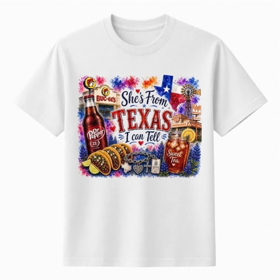 NEW She's From Texas Shirt, Retro Texas T-Shirt, Vintage Lone Star State Graphic Tee, Southern State Pride Gift, Texas Lover Apparel