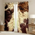 thumbnail image 2 of Homewish Rustic Cow Hide Black Out Curtains,Western Farmhouse Curtains Pack of 2 (42x63 Each),Beige Brown Bedroom Curtains For Men Women,Breathable Home Decor, 2 of 6