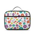 thumbnail image 2 of Geometric Flower and Dahlia White Insulated Lunch Bag Teens,Bento School Lunch Bag for Teens for Work,Picnic or Travel 10.6x7.7x4.3 Inches,12 Can Capacity, 2 of 6