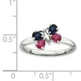 thumbnail image 3 of Created Ruby and Created Sapphire Sterling Silver Butterfly Ring, 3 of 6
