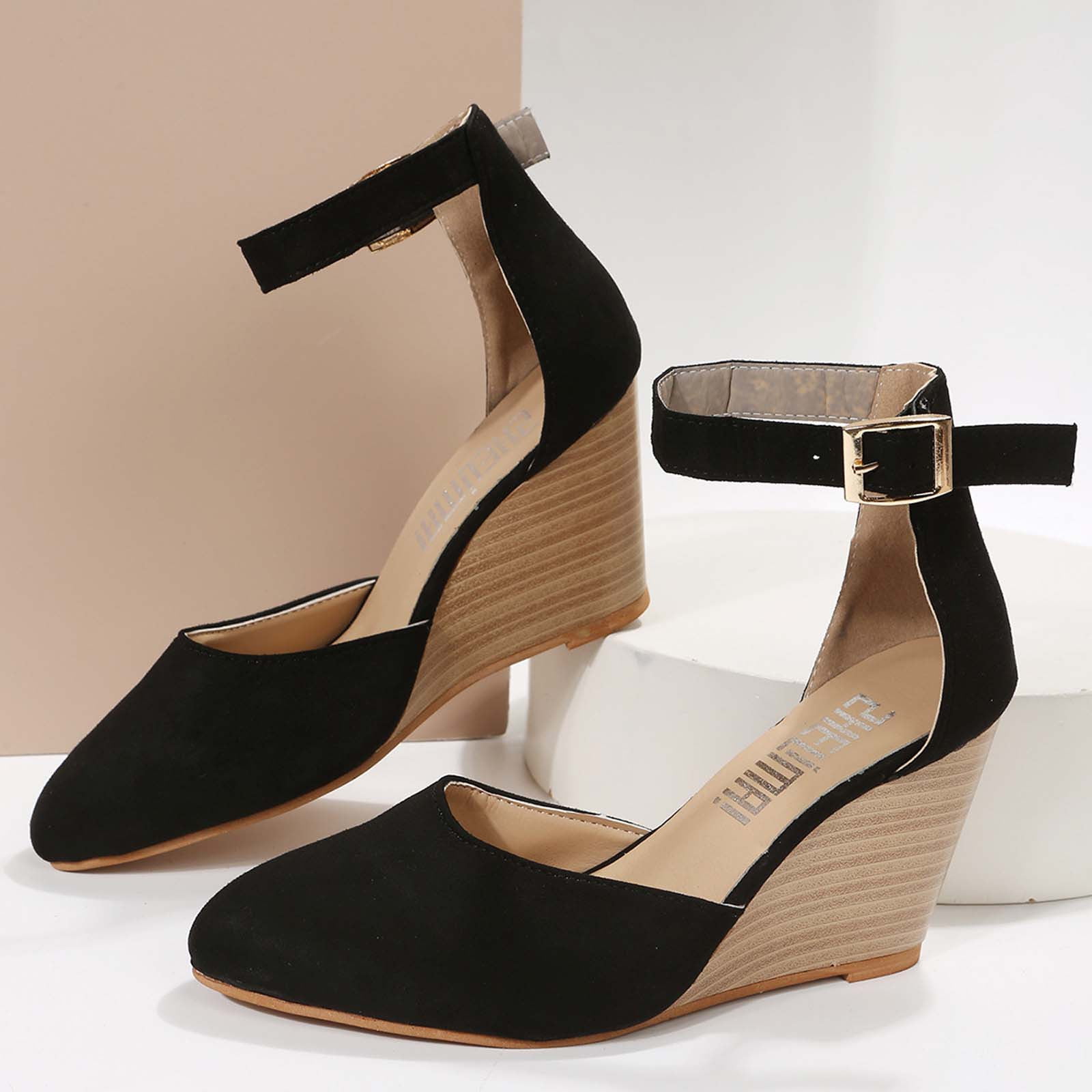 Womens Christian Louboutin black So Me Leather Wedge Sandals 85 | Harrods #  {CountryCode}