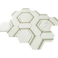 thumbnail image 3 of The Tile Life Pelta Orb Wooden Blend Marble Hexagon Mosaic Tile - 13 x 11 in. - Polished - 1-Piece - Floor, Wall, Backsplash, 3 of 8