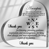 Thank You Gifts, Mentor Appreciation Keepsake Gifts, Thank You Presents for Boss Teacher Leader Manager Director, Compass Sign Acrylic Heart for Office Table Desk