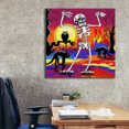 thumbnail image 6 of Epic Graffiti 'Skeleton Dance' by Howie Green, Canvas Wall Art, 37"x37", 6 of 8