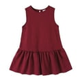 thumbnail image 6 of Zwiiyzr 2025 1-8Y Infant Toddler Baby Dress Summer Casual Cute Solid Color Sleeveless Dress Red, 6 of 9