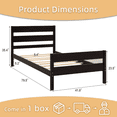 thumbnail image 6 of SESSLIFE Twin Bed Frame, Solid Wood Twin Size Bed Frame with Headboard & Footboard, Under Bed Storage, No Box Spring Needed, Easy Assembly, for Bedroom, Guest Room, Espresso, 6 of 7