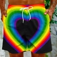 thumbnail image 5 of DDAPJ pyju Big and Tall Swim Trunks for Men LGBT Pride Rainbow Flag Printed Drawstring Beach Shorts Quick Dry Surfing Board Shorts with Pockets 2025 Multi-color S, 5 of 8