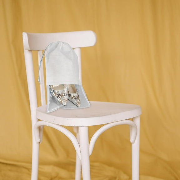 HONITANO 10Pcs Shoe Storage Pouch White Non-Woven Fabric for Travel and Camping Use