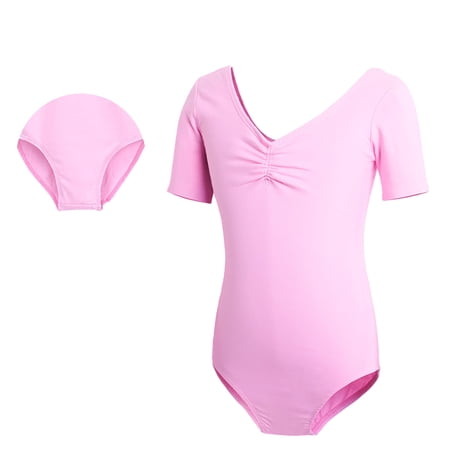 MXIEZI Toddler Kids Girls Cotton Gymnastics Leotards Long-Sleeved Practice Clothing Girls Closed Dance Outfit for Summer 5-16 Years