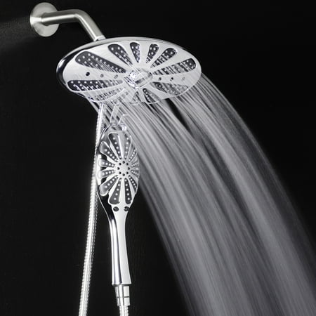 AKDY Oval Multi-Function Massage Jets Spray Fixed Shower Head Handheld Shower Wand