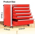 thumbnail image 2 of 5-Drawer Micro Roll Cab Steel Tool Box, Red Hand Carry Tool Cases for Tools Stor, 2 of 9