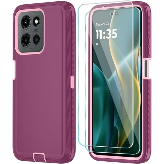 HCTian Phone Case for Motorola Moto G Power 5G 2025 Case with HD Screen Protector, Heavy Duty Shockproof & Cover Phone Case