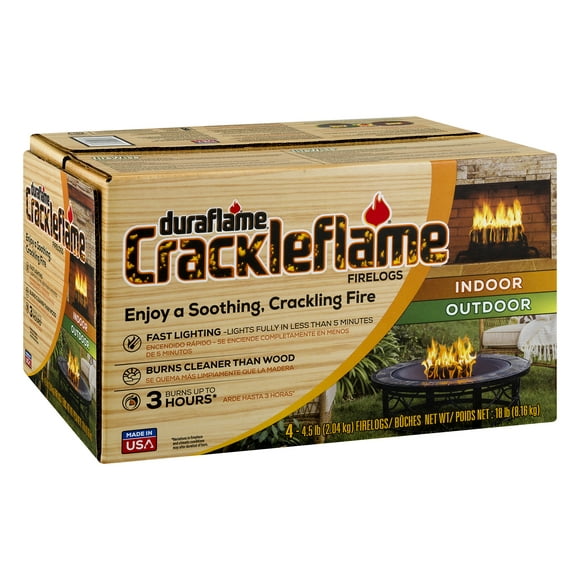 duraflame Crackleflame 4.5lb 3-hr Indoor/Outdoor Firelog, Pack de 4