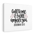 thumbnail image 4 of Scripture Walls  Call To Me And I Will Answer Jeremiah 33:3 Bible Verse Canvas Christian Wall Art Ready to Hang Unframed, 4 of 12
