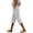 690#Light Gray, variant on Women's 2026 Summer Cotton Linen Capris Elastic Drawstring High Waist Loose Casual Cropped Beach Pants Gray S