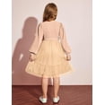 thumbnail image 6 of Arshiner Tulle Dress Toddler Girls Puff Long Lantern Sleeves Fall Winter Tutu Party Dresses with Tie Belt, 6 of 6