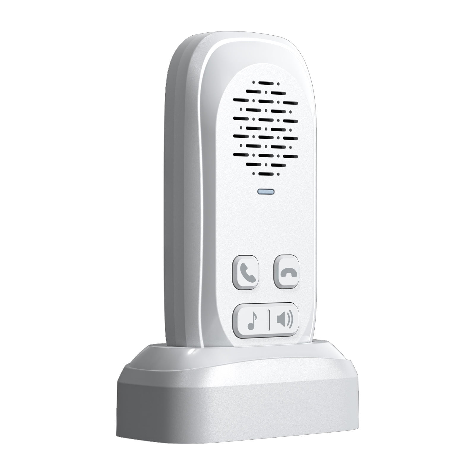 Wireless Doorbell,Two Way Intercom Doorbell for Home Classroom,Doorbells Intercom System with Charging Base,Rechargeable Battery,4 Volume Levels (White)