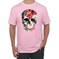 thumbnail image 1 of Roses Skeleton Face Floral Skull Fashion Graphic T-Shirt, Light Pink, 4XL, 1 of 1