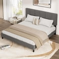 thumbnail image 4 of Bed Frame with Adjustable Headboard,Velvet Platform Bed Frame with Wooden Slats, Heavy‑Duty Support, Quiet Design, No Box Spring Needed, Easy Assembly, 4 of 6