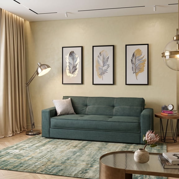 Sofa CAMA M & E MUEBLES Enzo Verde 3 PLAZAS