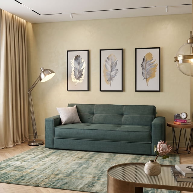 Sofa CAMA M & E MUEBLES Enzo Verde 3 PLAZAS