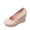 Beige, variant on Womens Pumps Platform Wedge Round Toe Slip-on Chunky Block High Heel Dress Shoes Sandals