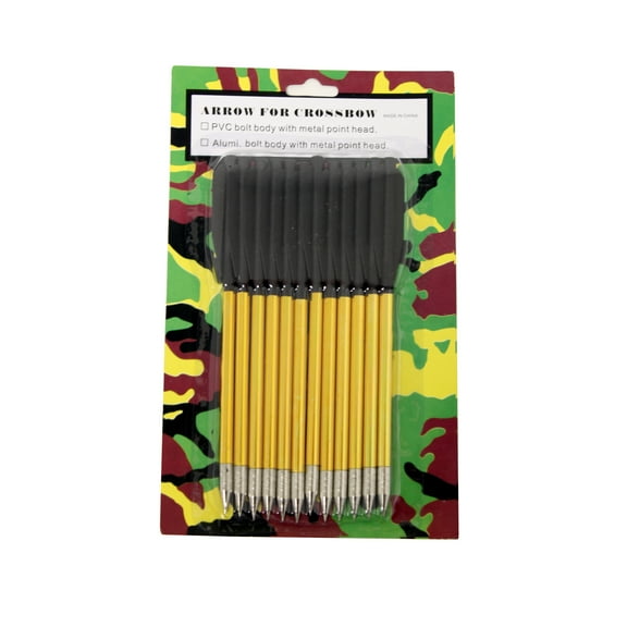 12 Aluminum bolts 50 lb or 80 lb crossbow with Metal Point and PVC Fletches