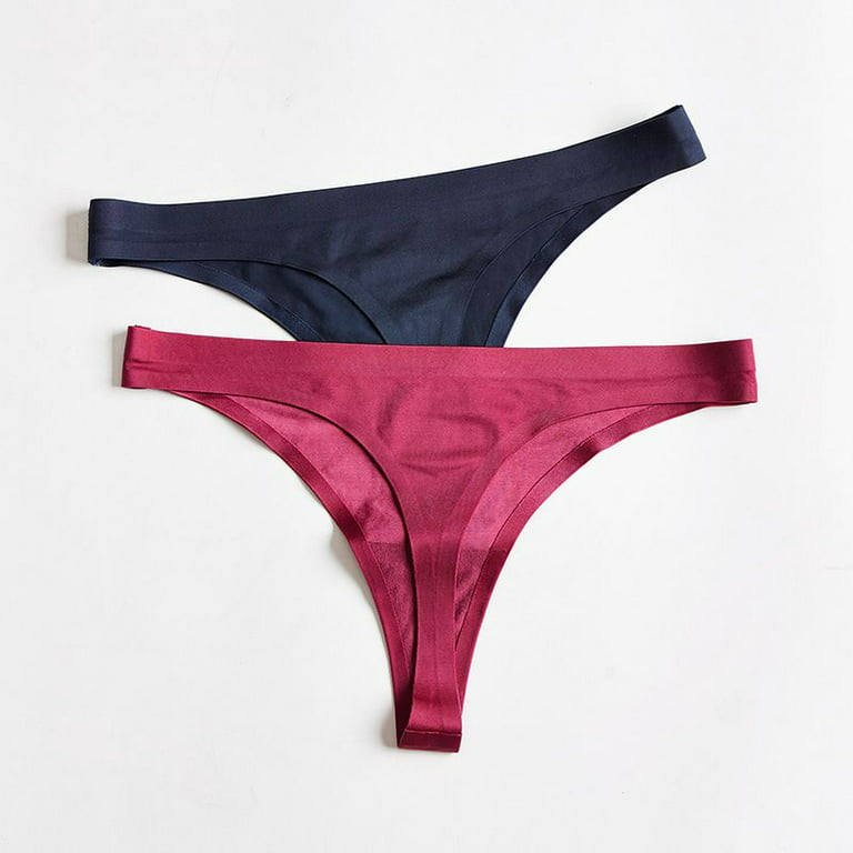Wisremt Women Ice Silk Thong Panties Hot Briefs Seamless Thongs