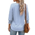 thumbnail image 5 of Women Blouses Button Down Shirts Dressy Business Casual 3/4 Length Sleeve Tops Summer Fall Fashion Clothing,L, 5 of 7