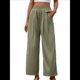 thumbnail image 3 of Pantalones Casuales para Mujer, Holgados, con Cordón, Cintura Alta, Pierna , para Playa y Bolsillos. Verde L, 3 of 9