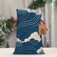thumbnail image 6 of ZICANCN Christmas Gift Bags, Blue Cartoon Ocean Swell Reusable Fabric Drawstring Storage Bags with Drawstring, Medium Size, 6 of 7