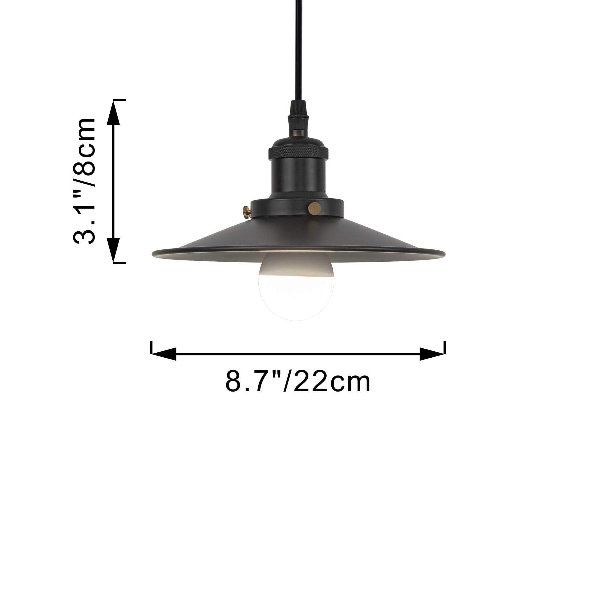 Kiven Plug in Pendant Light, Dimmable Hanging Light with Remote Control, Modern Hanging Light Fixture with 15FT Cord Adjustable Height for Bedroom Foyer Hallway Kitchen Island, Black Finish