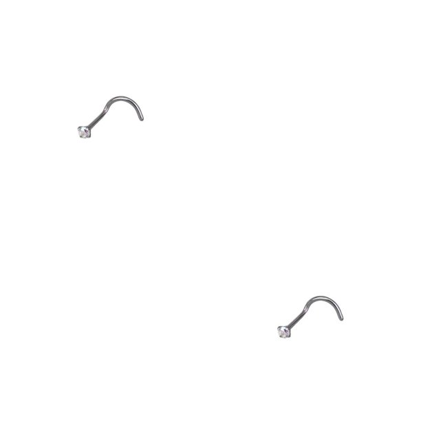 Qarigey Tachuelas de nariz para niñas, adorno facial, decoración de perforación corporal de acero inoxidable, alfileres para narices, accesorios de Blanco2 2piezas Qarigey CBP471982