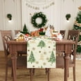 thumbnail image 2 of Christmas Trees Little Stars Snowflakes Winter Xmas Cloth Table Runner Burlap Table Decoration for Home Kitchen Dining Dinner Indoor Holiday Farmhouse Decor 13.8x71 Inch, 2 of 6