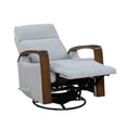 thumbnail image 6 of OakvillePark Vexa Boucle Swivel Glider Reclining Chair with Wooden Arms, Gray, 6 of 14