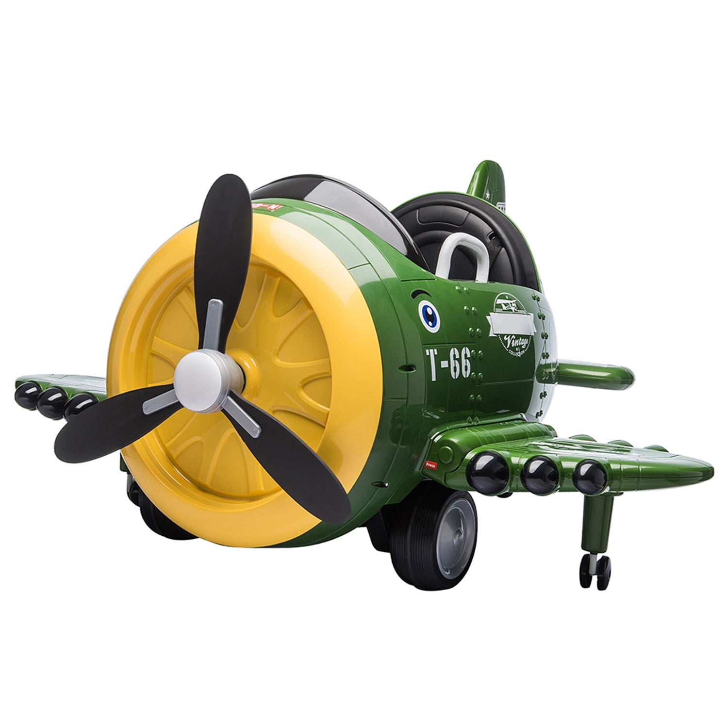 CIPACHO 12V Children's Electric Ride On Airplane, Car for Kids Vehicle with Bombing Sound, Joysticks Operation, FM Radio, Remote Control, Best Gift for Aged 3-8, Green CIPACHO 12V Children's Electric Ride On Airplane, Car for Kids Vehicle with Bombing Sound, Joysticks Operation, FM Radio, Remote Control, Best Gift for Aged 3-8, Green