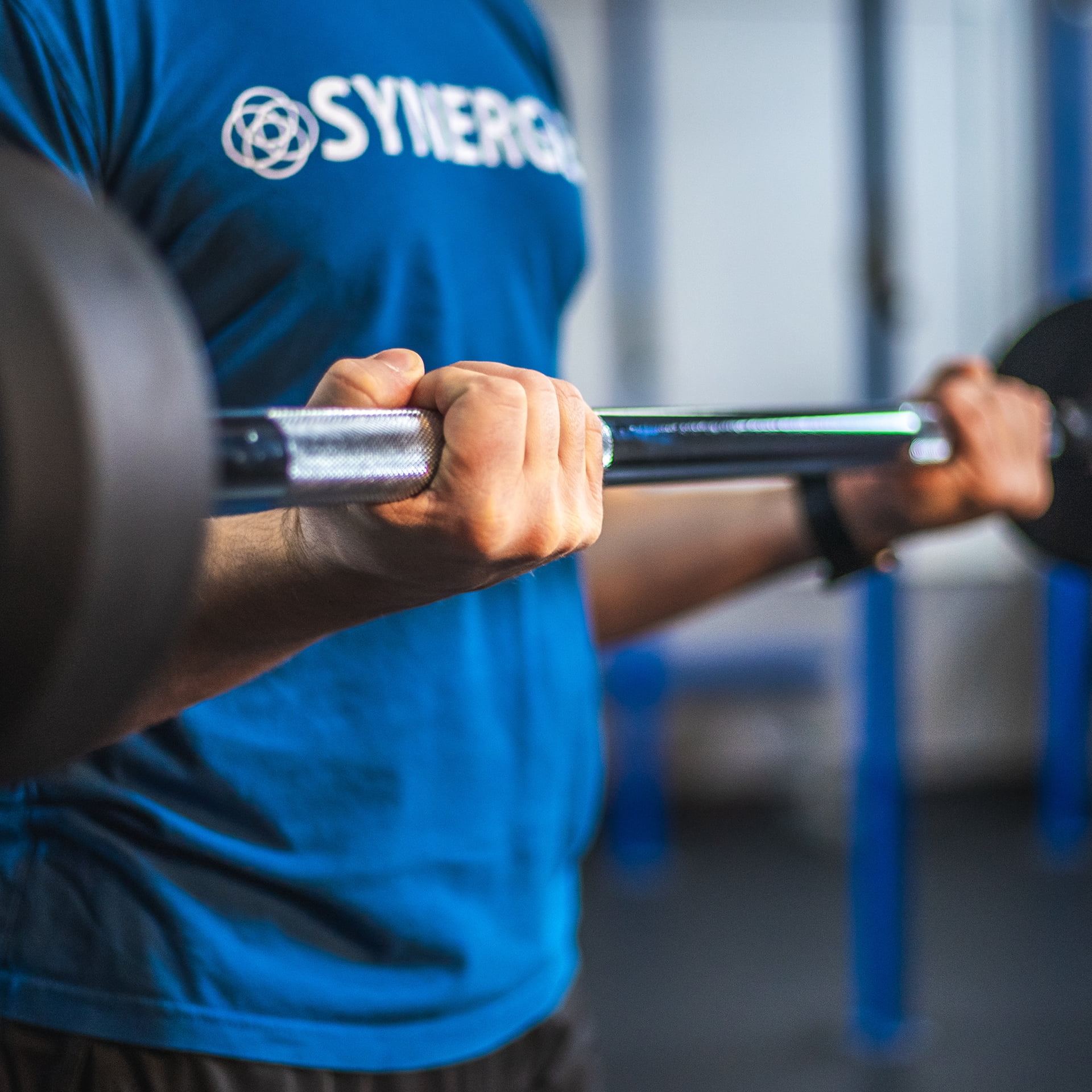 Synergee Non-Slip Fixed Weighted Straight Steel Bar with Rubber Weights Multicolor, 10 lb