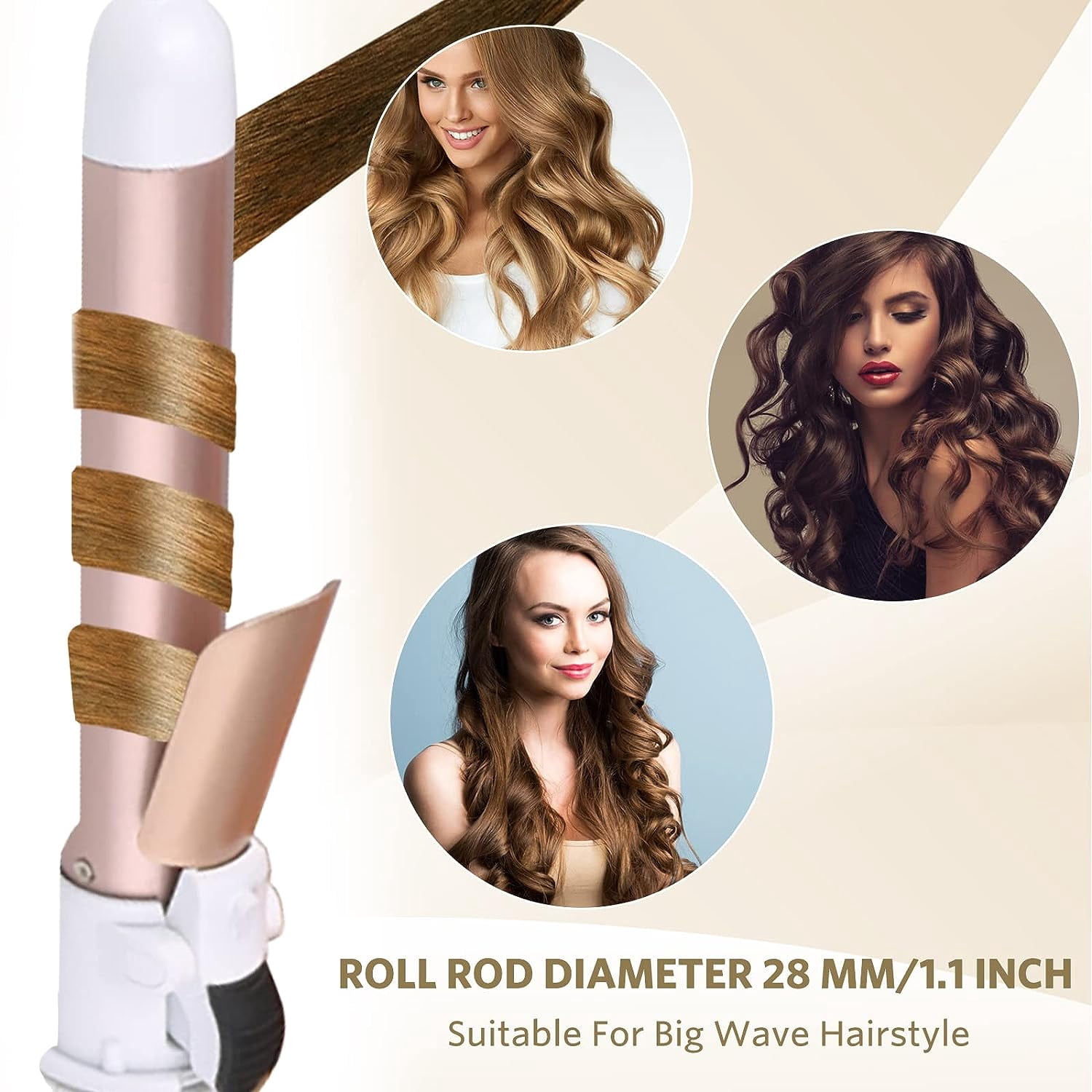 Curling Wand Automatic Curling Iron Automatic Hair Curler Rotating Curling Iron Hair Waver Hair Styling Irons 30s Instant Heat Wand 110-240v