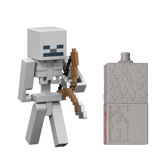 Minecraft Skeleton Action Figure & Accessory Set, 3.25-inch Scale Collectible Toy & Building Piece